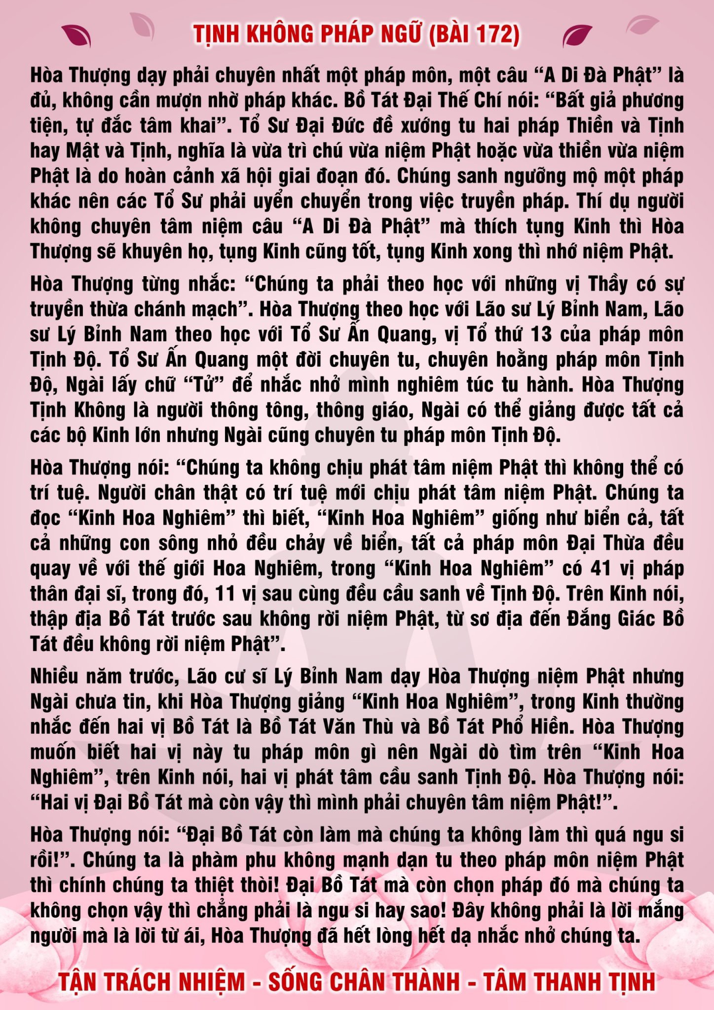 172 · Tịnh Không Pháp Ngữ - 172